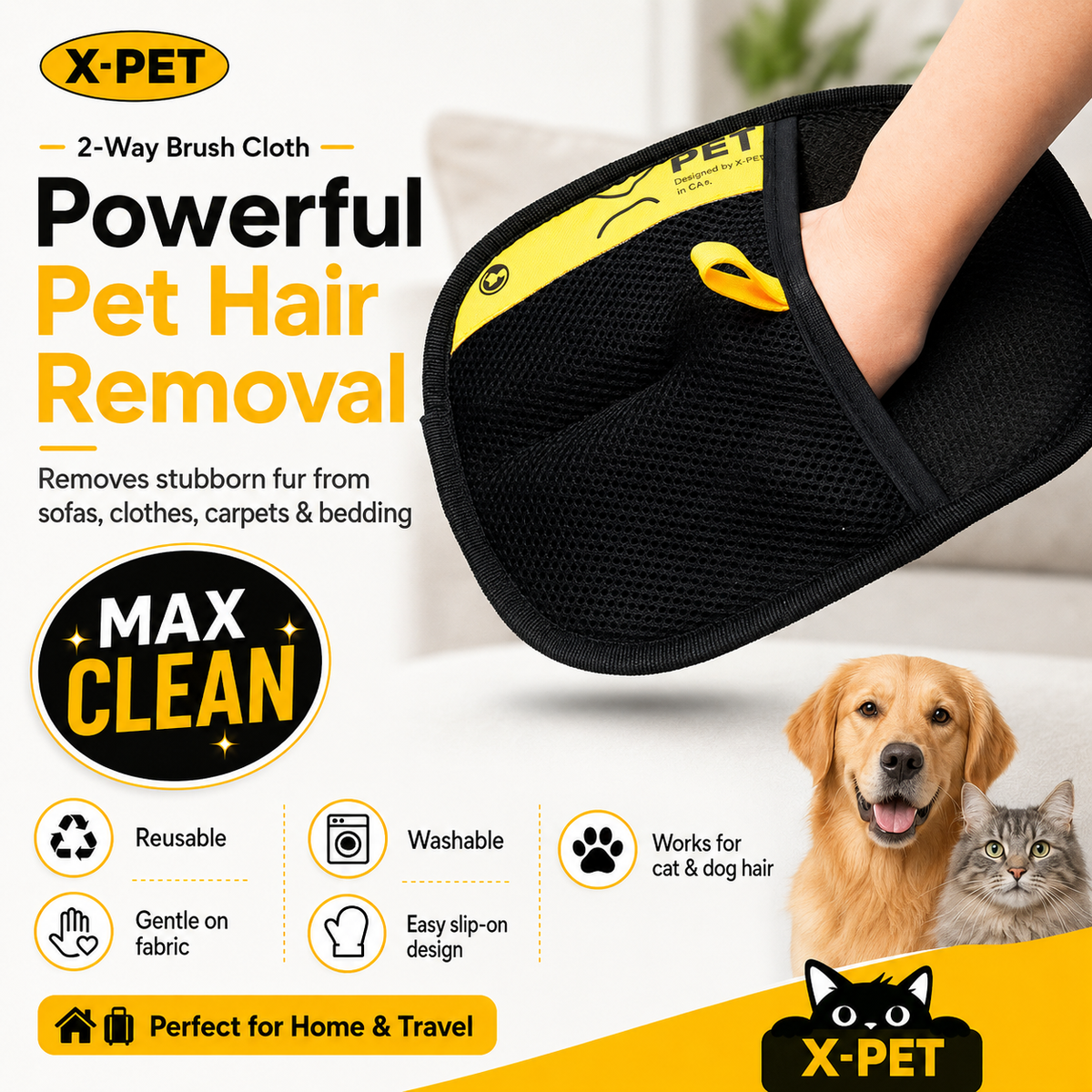 Reusable Pet Hair Removal Glove